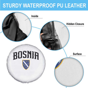 Vintage Bosnia Coat of Arms Minimalist Spare Tire Cover Golden Lily Heritage Shield Graphic