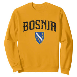 Vintage Bosnia Coat of Arms Minimalist Sweatshirt Golden Lily Heritage Shield Graphic TS02 Gold Print Your Wear