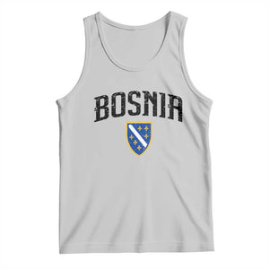 Vintage Bosnia Coat of Arms Minimalist Tank Top Golden Lily Heritage Shield Graphic TS02 Ash Print Your Wear