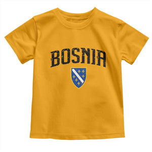Vintage Bosnia Coat of Arms Minimalist Toddler T Shirt Golden Lily Heritage Shield Graphic TS02 Gold Print Your Wear
