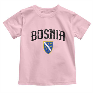 Vintage Bosnia Coat of Arms Minimalist Toddler T Shirt Golden Lily Heritage Shield Graphic TS02 Light Pink Print Your Wear