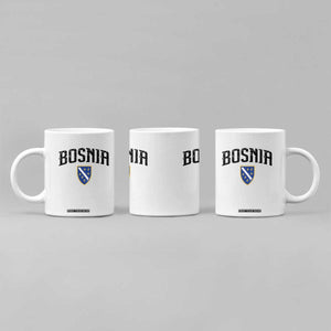 Vintage Bosnia Coat of Arms Minimalist Coffee Mug Golden Lily Heritage Shield Graphic