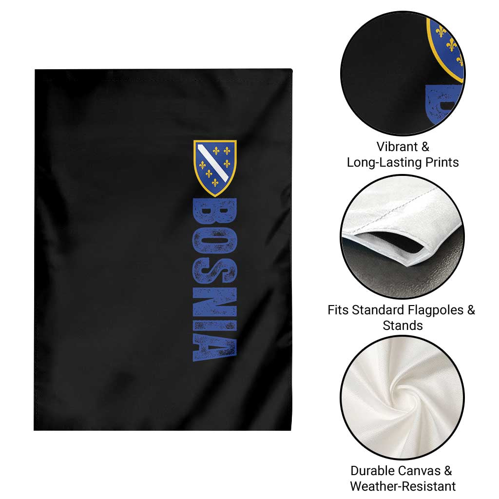 Bosnia Typography Coat of Arms Garden Flag Golden Lily Shield Modern Graphic