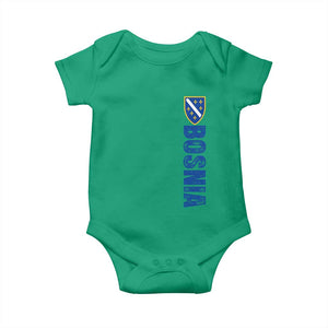 Bosnia Typography Coat of Arms Baby Onesie Golden Lily Shield Modern Graphic