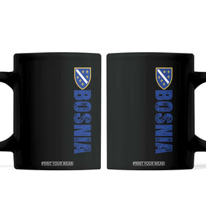 Bosnia Typography Coat of Arms Coffee Mug Golden Lily Shield Modern Graphic