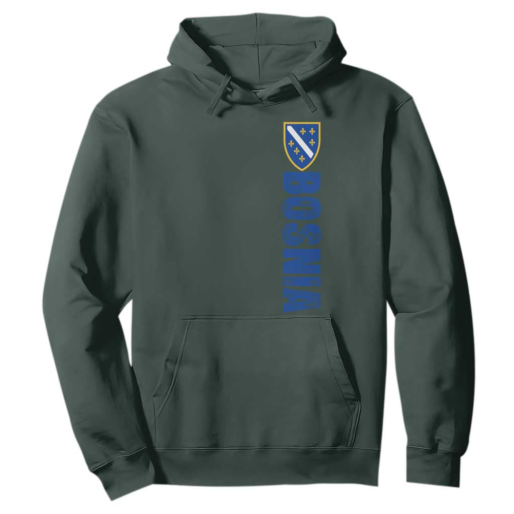 Bosnia Typography Coat of Arms Hoodie Golden Lily Shield Modern Graphic