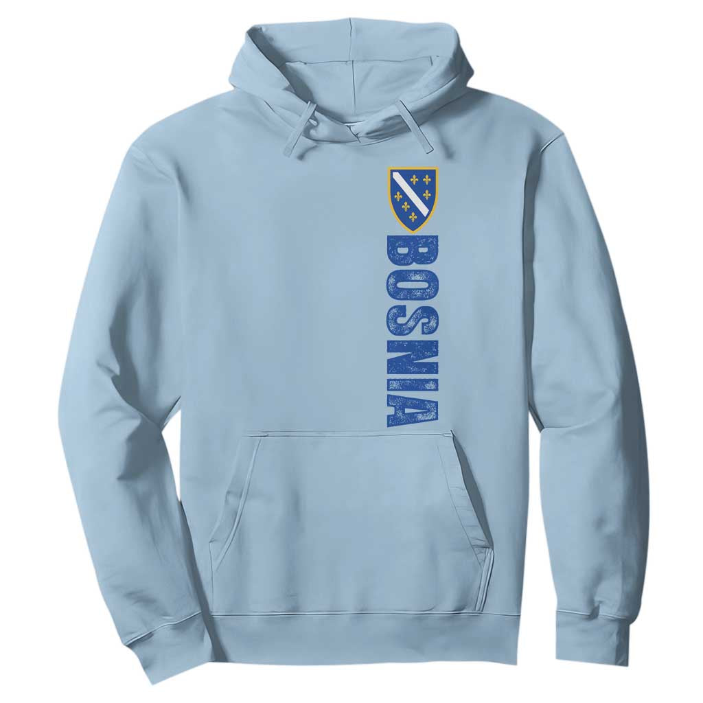 Bosnia Typography Coat of Arms Hoodie Golden Lily Shield Modern Graphic