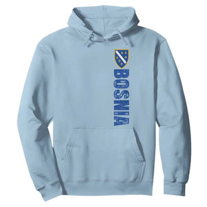 Bosnia Typography Coat of Arms Hoodie Golden Lily Shield Modern Graphic