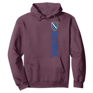 Bosnia Typography Coat of Arms Hoodie Golden Lily Shield Modern Graphic