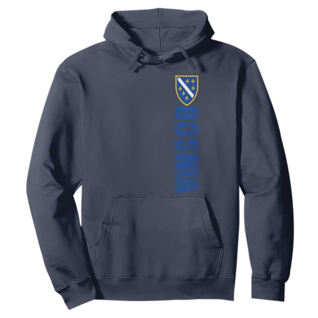 Bosnia Typography Coat of Arms Hoodie Golden Lily Shield Modern Graphic