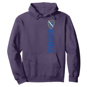 Bosnia Typography Coat of Arms Hoodie Golden Lily Shield Modern Graphic