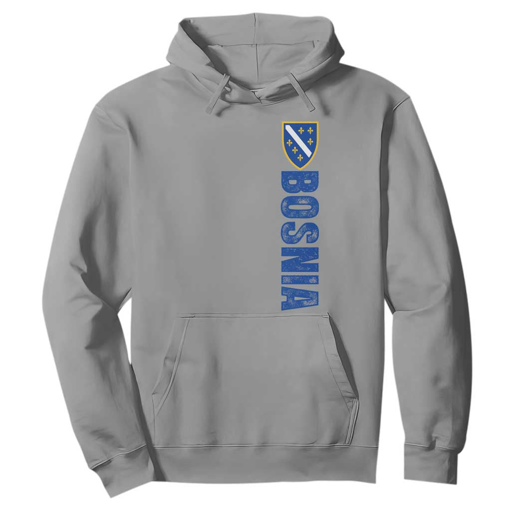 Bosnia Typography Coat of Arms Hoodie Golden Lily Shield Modern Graphic