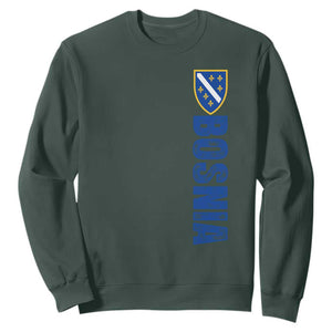 Bosnia Typography Coat of Arms Sweatshirt Golden Lily Shield Modern Graphic