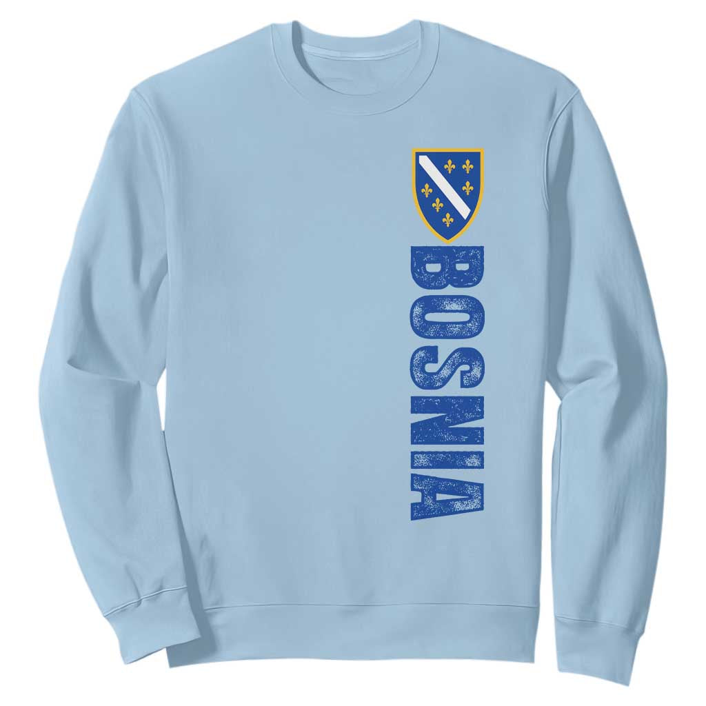 Bosnia Typography Coat of Arms Sweatshirt Golden Lily Shield Modern Graphic