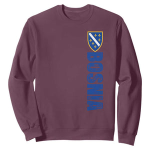 Bosnia Typography Coat of Arms Sweatshirt Golden Lily Shield Modern Graphic