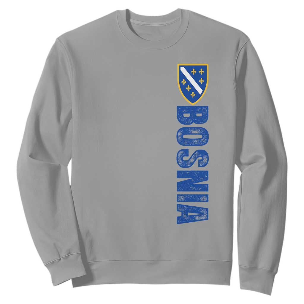 Bosnia Typography Coat of Arms Sweatshirt Golden Lily Shield Modern Graphic