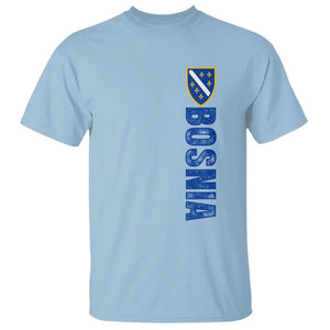 Bosnia Typography Coat of Arms T Shirt Golden Lily Shield Modern Graphic