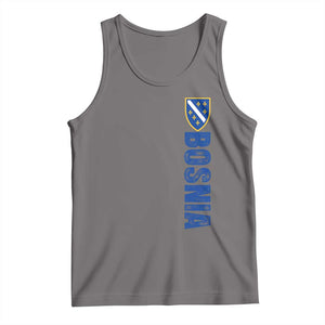 Bosnia Typography Coat of Arms Tank Top Golden Lily Shield Modern Graphic