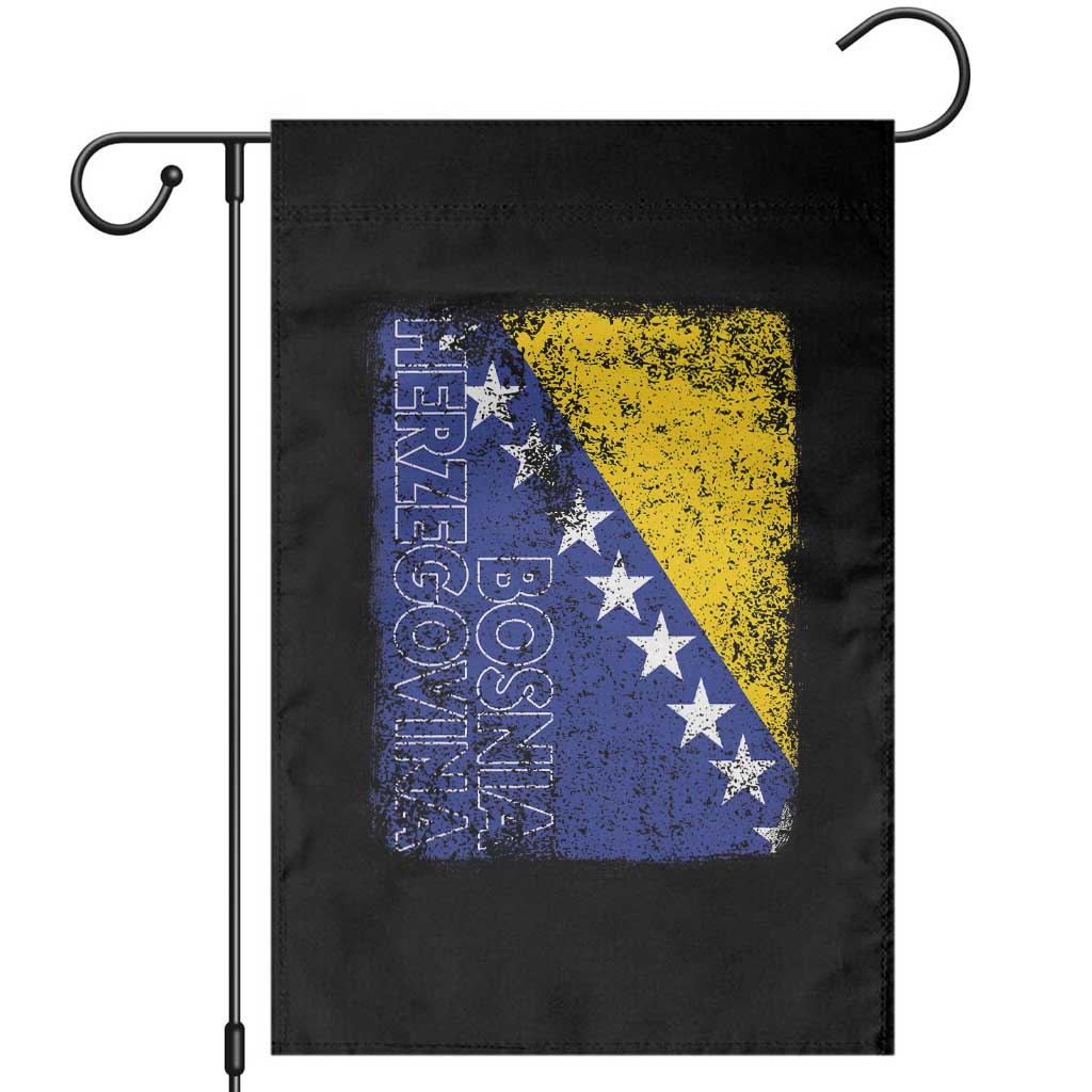 Vintage Grunge Bosnia Herzegovina National Flag Garden Flag Bosnian Pride Soccer Heritage Sports Fan TS02 Black Print Your Wear