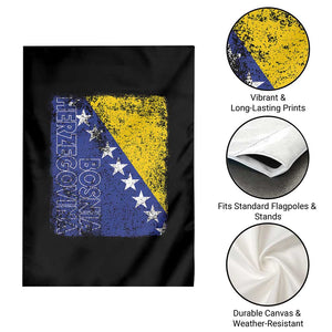 Vintage Grunge Bosnia Herzegovina National Flag Garden Flag Bosnian Pride Soccer Heritage Sports Fan