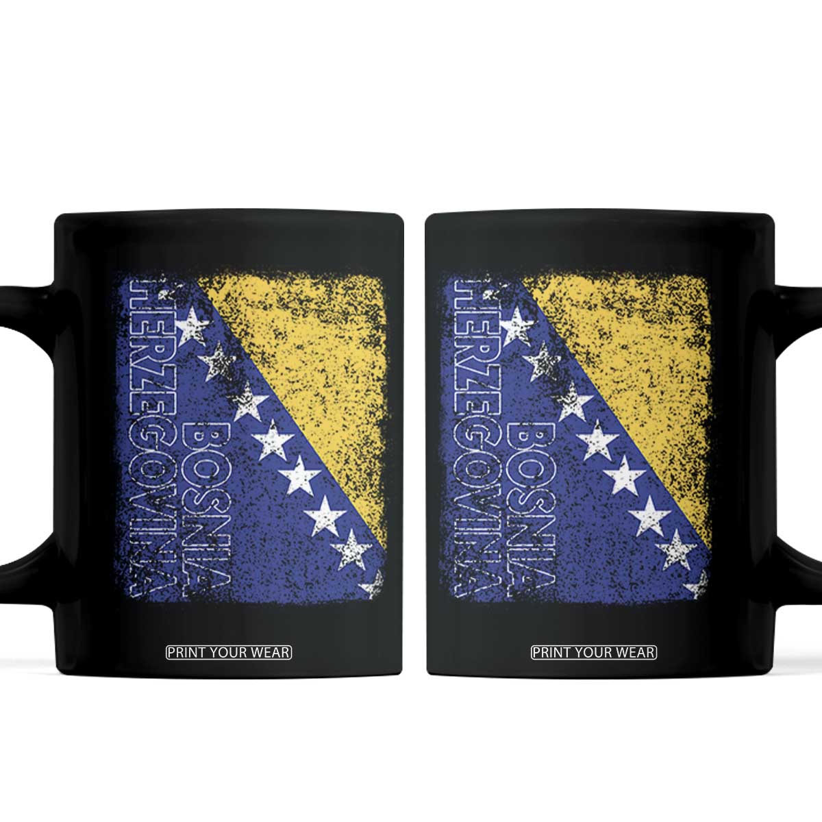 Vintage Grunge Bosnia Herzegovina National Flag Coffee Mug Bosnian Pride Soccer Heritage Sports Fan