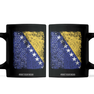 Vintage Grunge Bosnia Herzegovina National Flag Coffee Mug Bosnian Pride Soccer Heritage Sports Fan