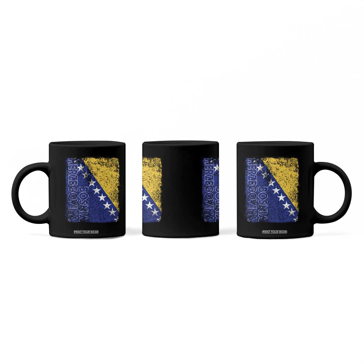 Vintage Grunge Bosnia Herzegovina National Flag Coffee Mug Bosnian Pride Soccer Heritage Sports Fan