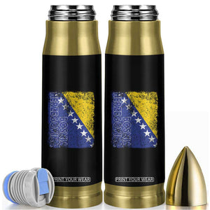 Vintage Grunge Bosnia Herzegovina National Flag Bullet Tumbler Bosnian Pride Soccer Heritage Sports Fan