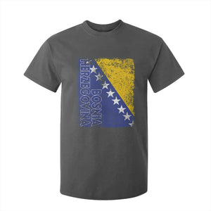 Vintage Grunge Bosnia Herzegovina National Flag T Shirt For Kid Bosnian Pride Soccer Heritage Sports Fan