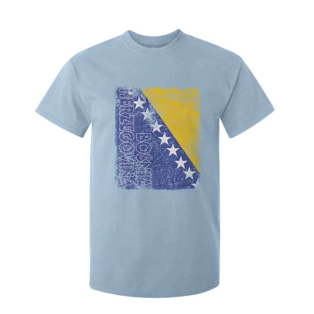 Vintage Grunge Bosnia Herzegovina National Flag T Shirt For Kid Bosnian Pride Soccer Heritage Sports Fan