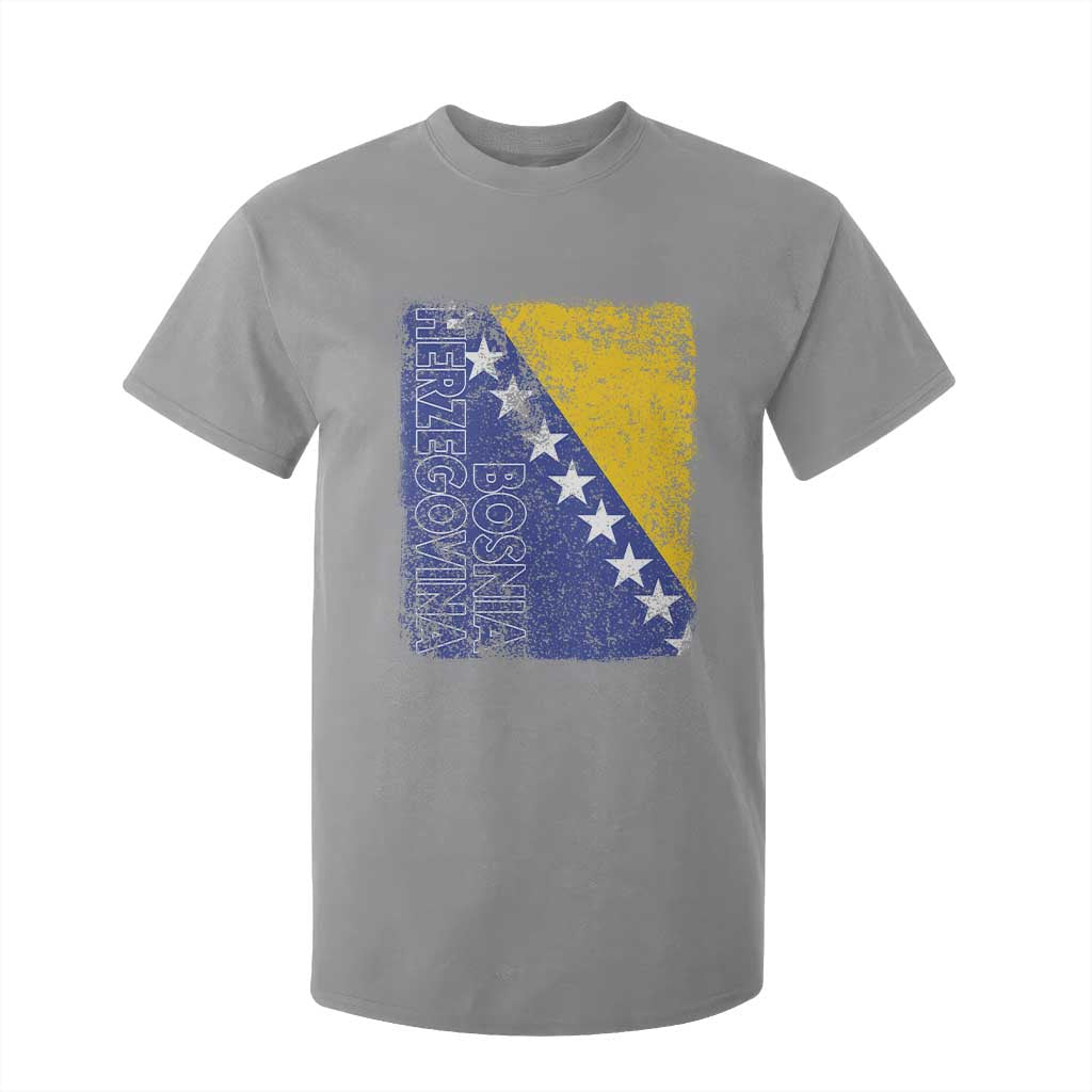 Vintage Grunge Bosnia Herzegovina National Flag T Shirt For Kid Bosnian Pride Soccer Heritage Sports Fan