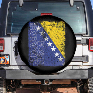 Vintage Grunge Bosnia Herzegovina National Flag Spare Tire Cover Bosnian Pride Soccer Heritage Sports Fan