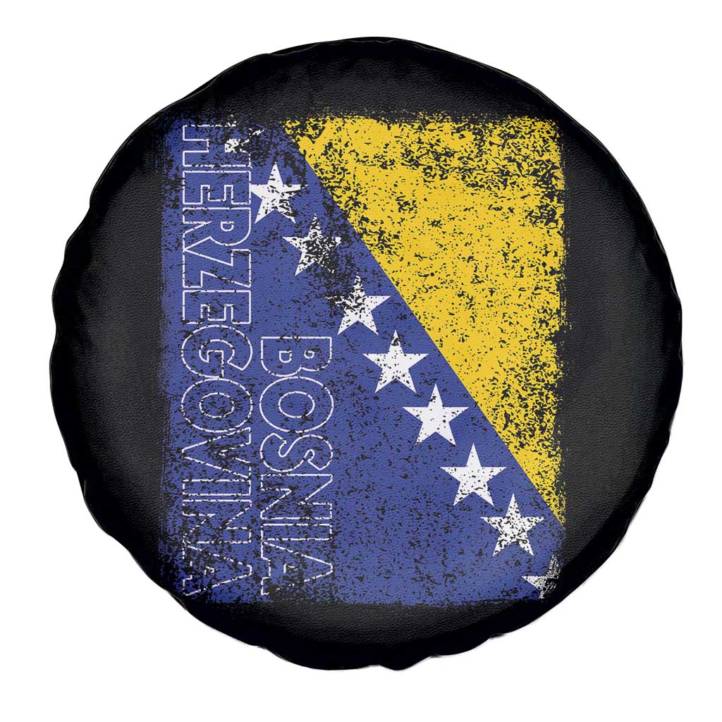 Vintage Grunge Bosnia Herzegovina National Flag Spare Tire Cover Bosnian Pride Soccer Heritage Sports Fan
