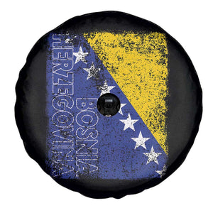Vintage Grunge Bosnia Herzegovina National Flag Spare Tire Cover Bosnian Pride Soccer Heritage Sports Fan
