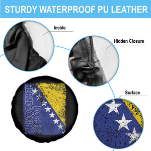 Vintage Grunge Bosnia Herzegovina National Flag Spare Tire Cover Bosnian Pride Soccer Heritage Sports Fan