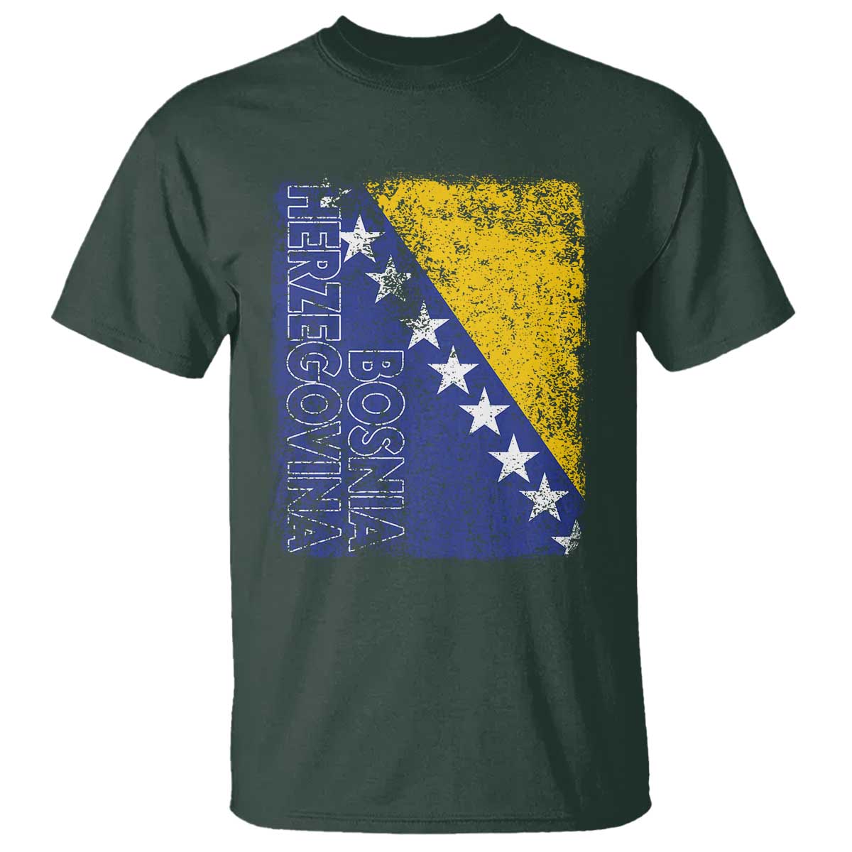 Vintage Grunge Bosnia Herzegovina National Flag T Shirt Bosnian Pride Soccer Heritage Sports Fan