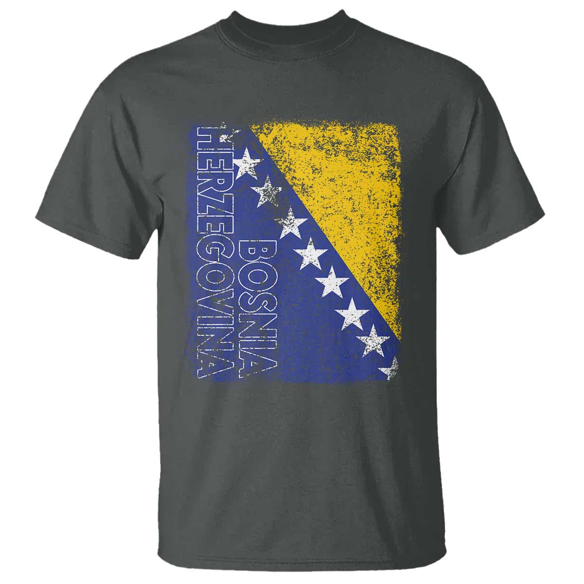 Vintage Grunge Bosnia Herzegovina National Flag T Shirt Bosnian Pride Soccer Heritage Sports Fan