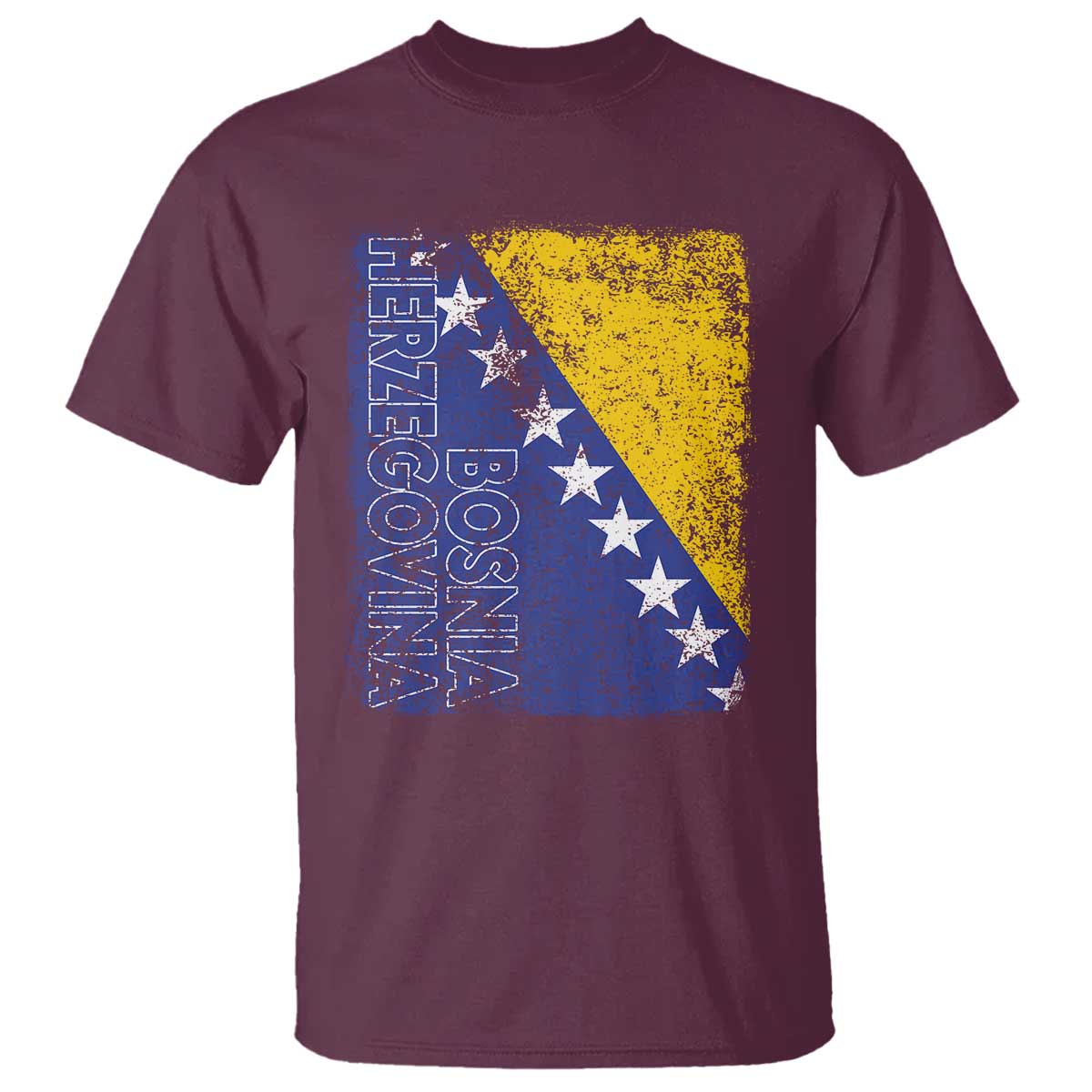 Vintage Grunge Bosnia Herzegovina National Flag T Shirt Bosnian Pride Soccer Heritage Sports Fan