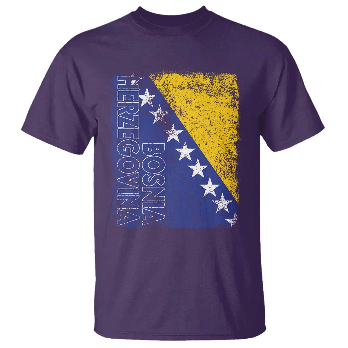 Vintage Grunge Bosnia Herzegovina National Flag T Shirt Bosnian Pride Soccer Heritage Sports Fan