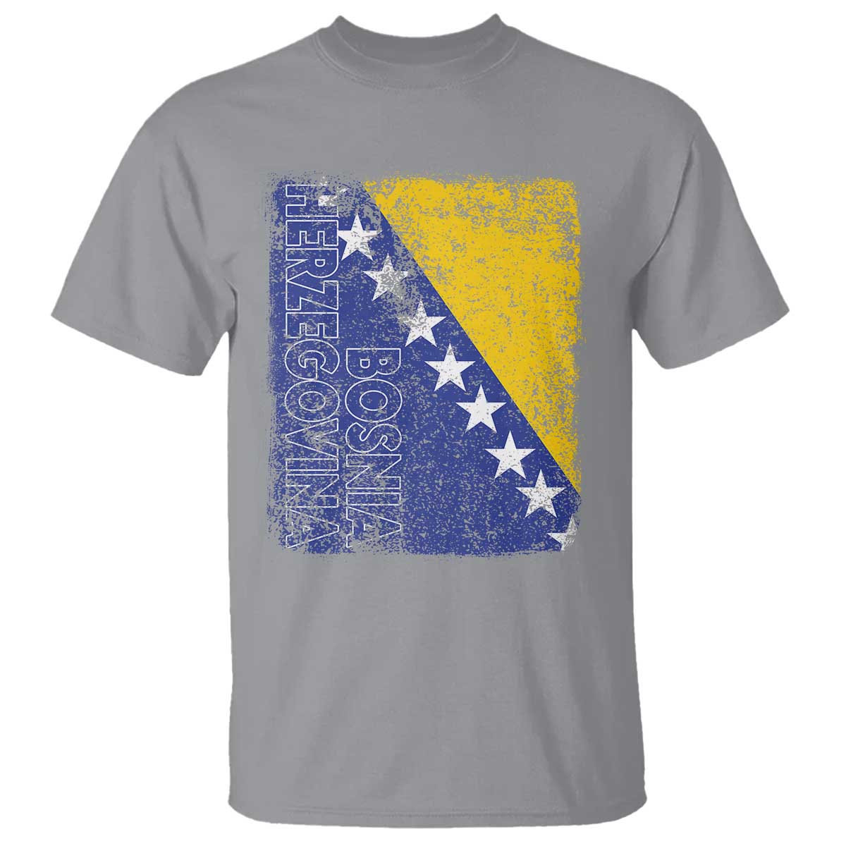 Vintage Grunge Bosnia Herzegovina National Flag T Shirt Bosnian Pride Soccer Heritage Sports Fan