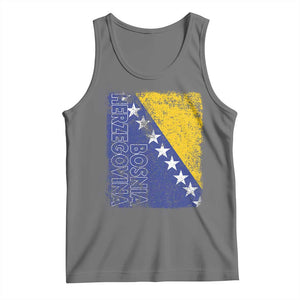 Vintage Grunge Bosnia Herzegovina National Flag Tank Top Bosnian Pride Soccer Heritage Sports Fan