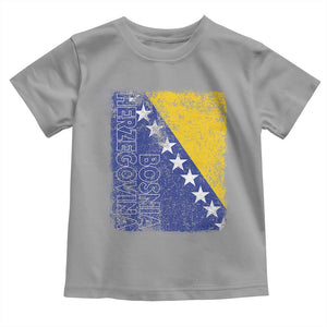 Vintage Grunge Bosnia Herzegovina National Flag Toddler T Shirt Bosnian Pride Soccer Heritage Sports Fan