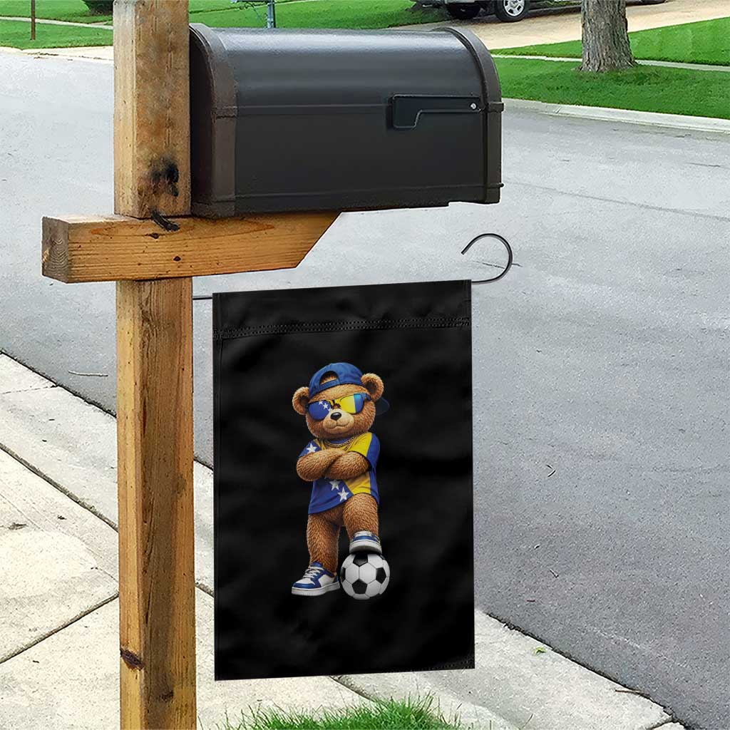 Cool Bosnia Herzegovina Flag Teddy Bear Soccer Fan Garden Flag BIH Bosnian Heritage Football Lovers