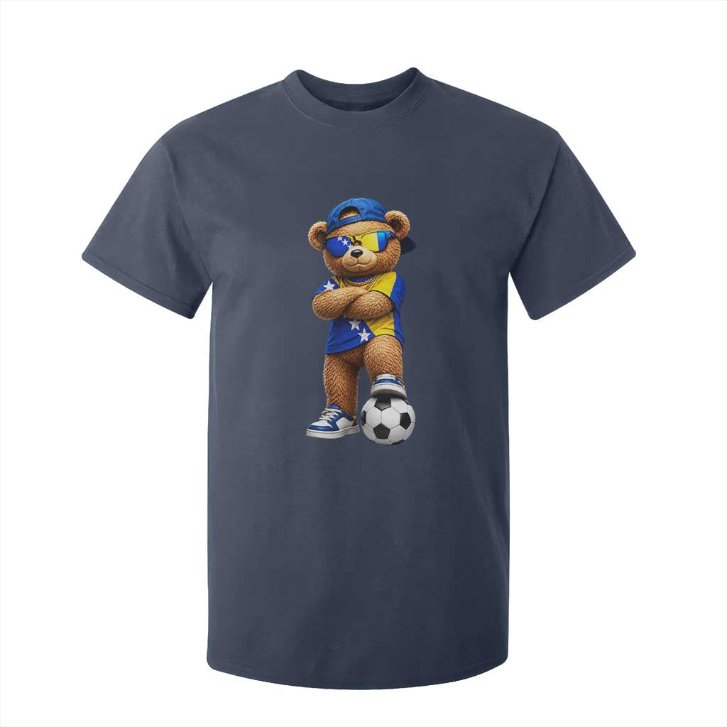 Cool Bosnia Herzegovina Flag Teddy Bear Soccer Fan T Shirt For Kid BIH Bosnian Heritage Football Lovers