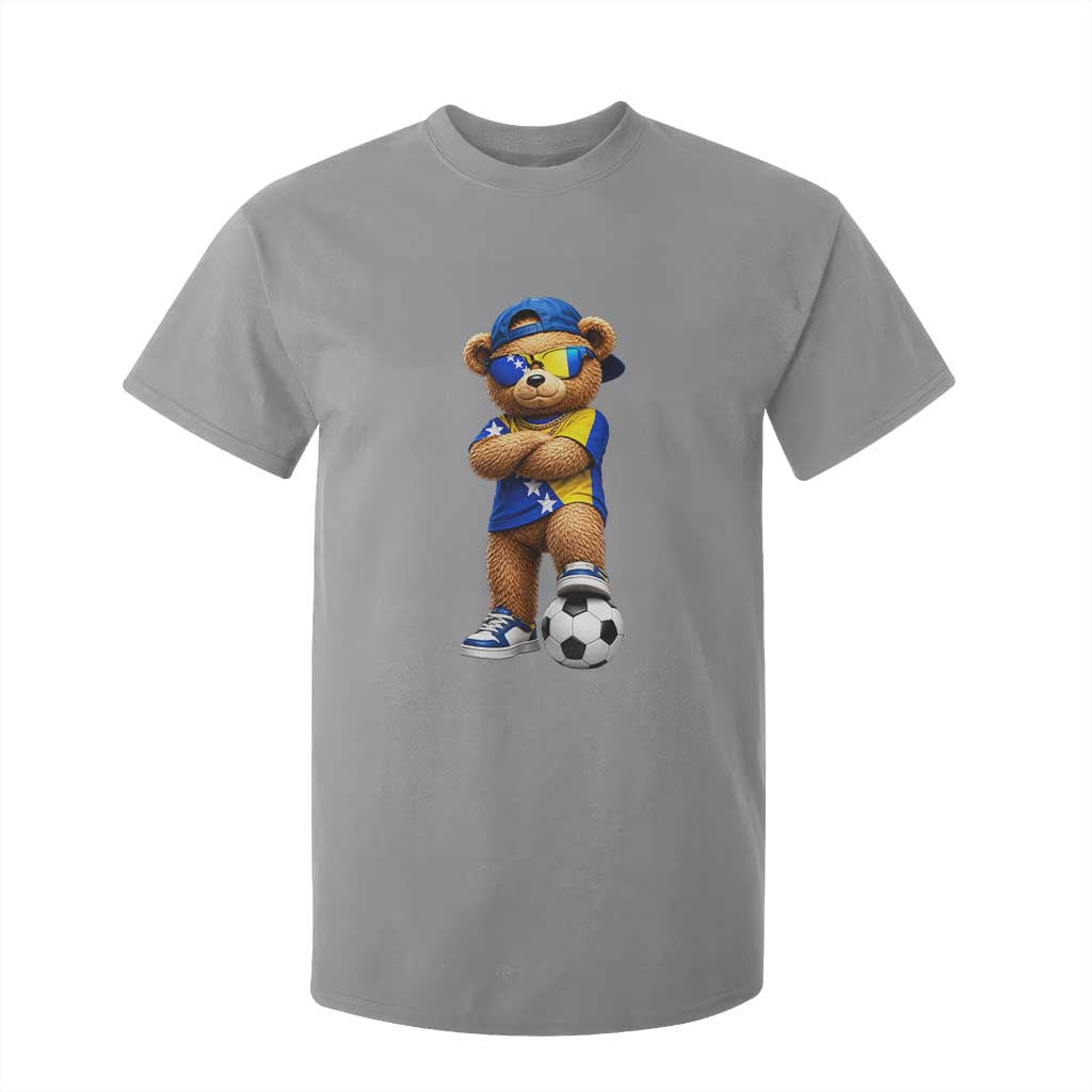 Cool Bosnia Herzegovina Flag Teddy Bear Soccer Fan T Shirt For Kid BIH Bosnian Heritage Football Lovers
