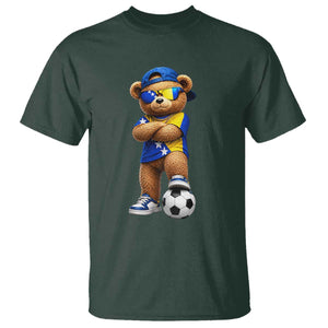 Cool Bosnia Herzegovina Flag Teddy Bear Soccer Fan T Shirt BIH Bosnian Heritage Football Lovers