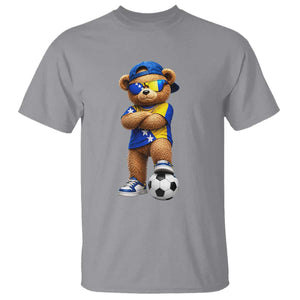 Cool Bosnia Herzegovina Flag Teddy Bear Soccer Fan T Shirt BIH Bosnian Heritage Football Lovers