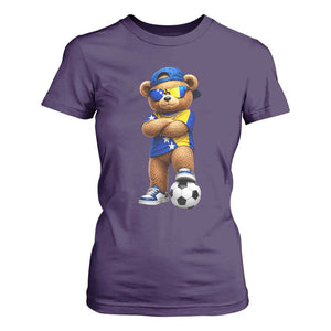 Cool Bosnia Herzegovina Flag Teddy Bear Soccer Fan T Shirt For Women BIH Bosnian Heritage Football Lovers