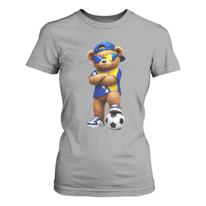 Cool Bosnia Herzegovina Flag Teddy Bear Soccer Fan T Shirt For Women BIH Bosnian Heritage Football Lovers