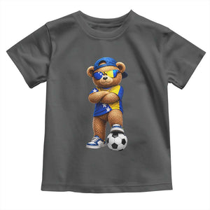 Cool Bosnia Herzegovina Flag Teddy Bear Soccer Fan Toddler T Shirt BIH Bosnian Heritage Football Lovers